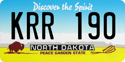 ND license plate KRR190