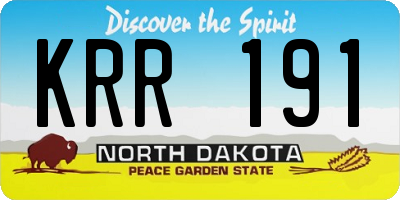 ND license plate KRR191