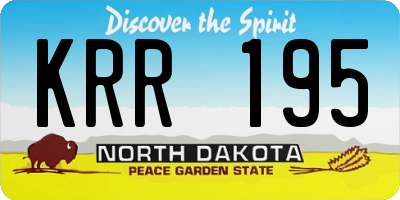 ND license plate KRR195