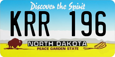 ND license plate KRR196