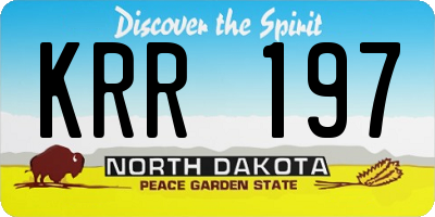 ND license plate KRR197