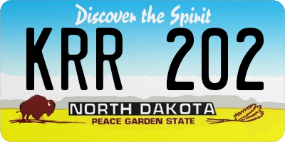 ND license plate KRR202