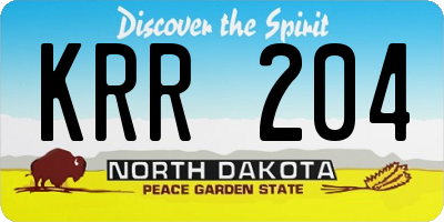 ND license plate KRR204