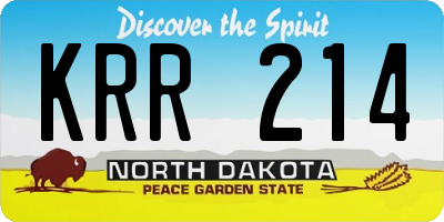 ND license plate KRR214