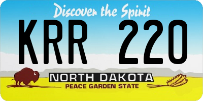 ND license plate KRR220
