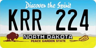 ND license plate KRR224