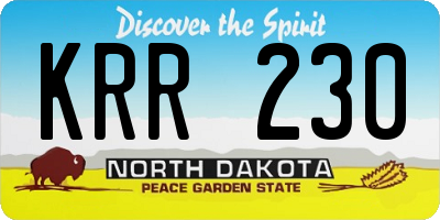 ND license plate KRR230
