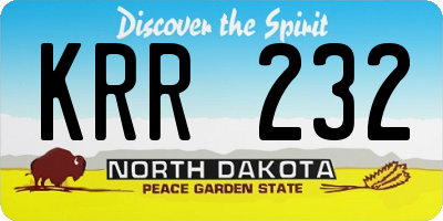 ND license plate KRR232