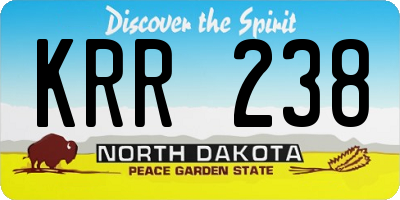 ND license plate KRR238