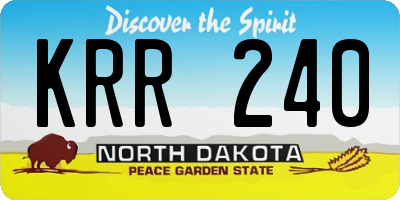 ND license plate KRR240
