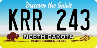 ND license plate KRR243