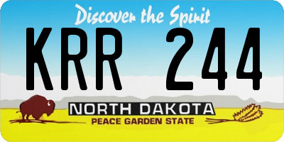 ND license plate KRR244