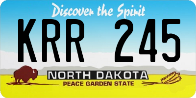 ND license plate KRR245