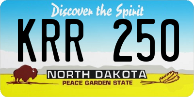 ND license plate KRR250
