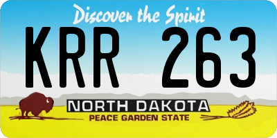 ND license plate KRR263