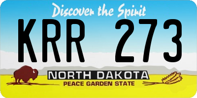 ND license plate KRR273