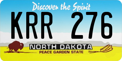 ND license plate KRR276
