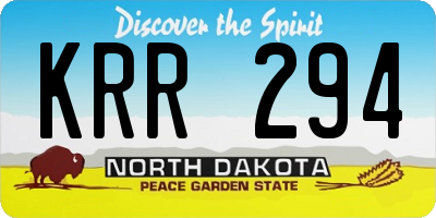 ND license plate KRR294