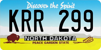 ND license plate KRR299