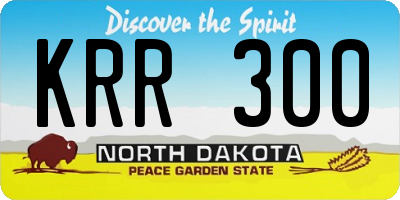 ND license plate KRR300