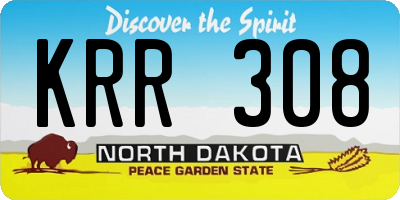ND license plate KRR308
