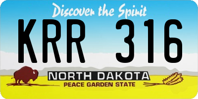 ND license plate KRR316