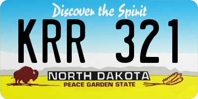 ND license plate KRR321