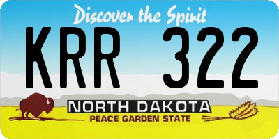 ND license plate KRR322