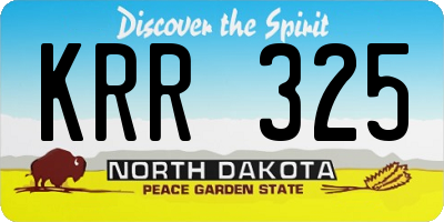 ND license plate KRR325