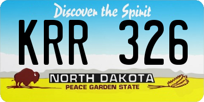 ND license plate KRR326