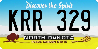 ND license plate KRR329
