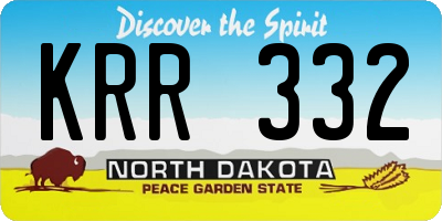 ND license plate KRR332