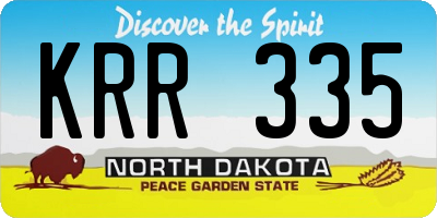 ND license plate KRR335