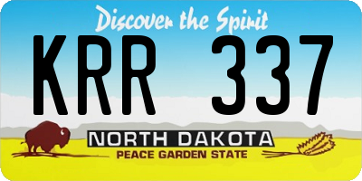 ND license plate KRR337