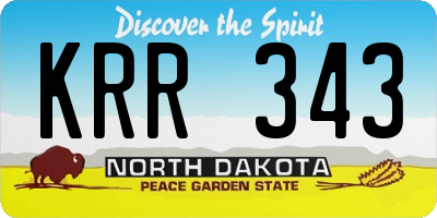 ND license plate KRR343