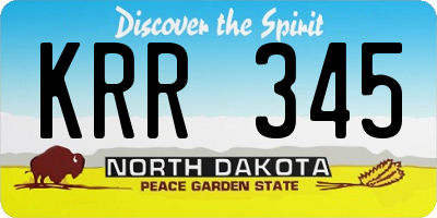 ND license plate KRR345