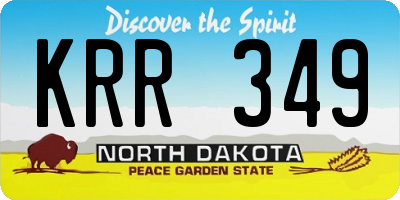 ND license plate KRR349
