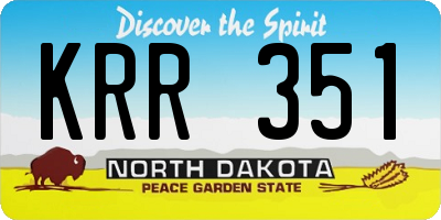 ND license plate KRR351