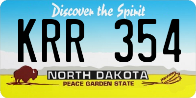 ND license plate KRR354