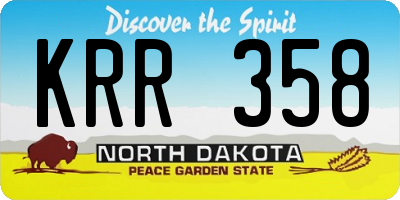 ND license plate KRR358