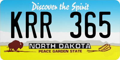 ND license plate KRR365