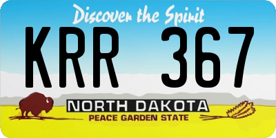 ND license plate KRR367