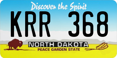 ND license plate KRR368