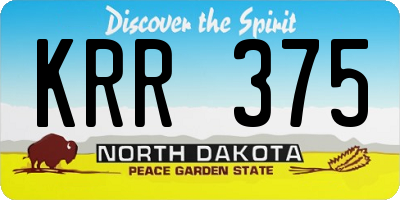 ND license plate KRR375