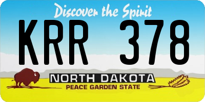 ND license plate KRR378