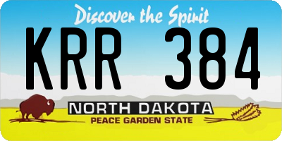 ND license plate KRR384