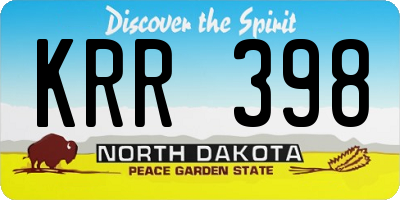 ND license plate KRR398