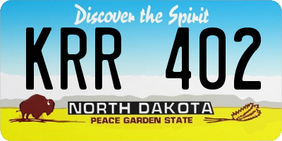 ND license plate KRR402