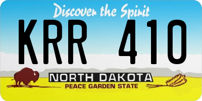 ND license plate KRR410