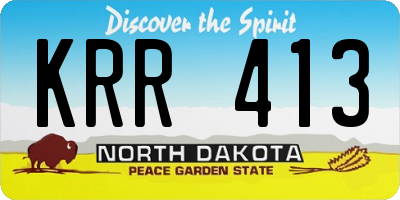 ND license plate KRR413